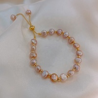 Bracelets de perles d'eau douce naturelles réglables, bijoux faits à la main