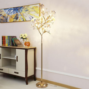 Châu Âu sáng tạo hoa gốm pha lê Đèn sàn cho phòng khách phòng ngủ khách sạn biệt thự lily hoa thường vụ ánh sáng trang trí nội thất - Product Image 2