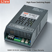 SZMW SL-1000W-12V 83.3A Alimentation à découpage ultra-mince à haute efficacité, fonction PFC active en parallèle pour grand écran LED, chargeur de robot AGV