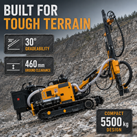 Foreuse hydraulique intégrée sur chenilles pour forage DTH, portée de forage 90-200 mm, pour l'exploitation minière en ciel ouvert et le dynamitage de carrières