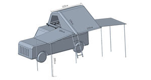 Tente de toit de voiture à coque souple personnalisée en gros Tente de toit de voiture SUV imperméable à l'eau Tente de voiture à écran solaire - Product Image 6