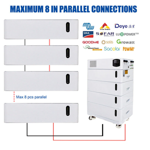 Batterie LiFePO4 empilable à semi-conducteurs au lithium 51,2 V pour système d'énergie solaire hybride 5,12 kWh 100 Ah, batterie domestique avec garantie de 10 ans - Product Image 4