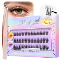 Cils en grappe faits main 40D ultra épais, volume intense, effet mouillé, noir pur, 12-20mm, design mixte, pour fêtes et festivals, 14 rangées