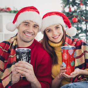 Vaso Térmico Navideño con Tapa y Pajita, Vaso de Papá Noel, Vaso de Agua Personalizado para las Fiestas Navideñas, Regalos para Cristianos - Product Image 5