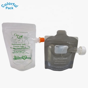 Tùy Chỉnh 150Ml Reusable <span class=keywords><strong>Ziplock</strong></span> Lỏng Spout Pouch Túi Bóp Pouch Bé Bao Bì Thực Phẩm Với Cửa Sổ Đo Lường Rõ Ràng - Product Image 4