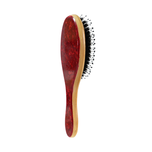Brosse plate ovale ventilée en nylon rose <span class=keywords><strong>Chantilly</strong></span>, avec manche en bambou bio artisanal, pour démêler les cheveux, idéale pour la maison - Product Image 2
