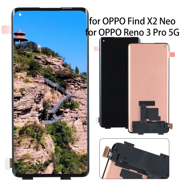 OLED Display for Oppo Find X2 Neo Reno3 Reno3 Pro 5G Screen with Frame-Fully Tested 1 Year Warranty