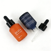 Flacons compte-gouttes obliques en verre orange de 15 ml, 30 ml, 60 ml pour huile corporelle, huile pour la croissance des cheveux, soins du visage et contenants de liquides cosmétiques