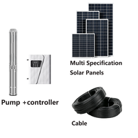 Système de pompe à eau solaire submersible en acier inoxydable 5m³/h, ensemble complet écoénergétique pour l'agriculture, certifié CE