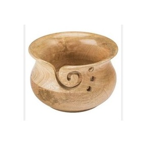 Bol à laine en bois naturel fait main en Inde WOODY24INTO7, écologique, forme ronde, taille personnalisée, style tendance - Product Image 3