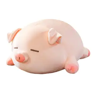 Cerdo almohada muñeca de peluche de juguete de dibujos animados lindo trapo largo muñeca Cama grande muñeca de peluche almohada