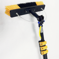 3.6m tube télescopique pince de verrouillage rabattable panneau solaire brosse de nettoyage brosse de lavage de voiture avec long manche en aluminium rallonge