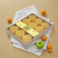 Bougies chauffe-plat en cire d'abeille 100% naturelles, faites à la main, lot de 12 pièces, H19