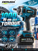 Clé à chocs sans fil DERUIDA haute puissance 1000 Nm, 21 V, rechargeable, outil électrique robuste pour atelier