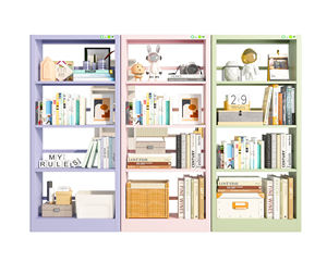 Estante <span class=keywords><strong>verde</strong></span> para libros para niños, estantería de un solo lado, estantería para libros, muebles de biblioteca, estantería de Metal para librería - Product Image 1