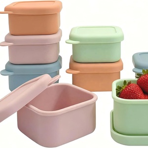 2026 Durable Multifunctional Portable Full Silicone Food Grade BPA Free Leak Proof Microwavable Bento <b>Lunch</b> <b>Box</b> - Product Image 3