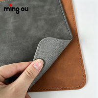 Tapis de souris en similicuir PU en stock, gravure laser UV, lisse, premium, pratique, compact, pour bureau et ordinateur