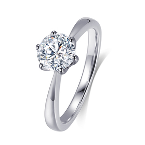 Messi de MSR- 533 de plata 925 blanco redondo de las mujeres anillo de CZ - Product Image 2