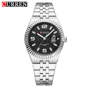 Montre à quartz de luxe CURREN 8498 pour homme, montre carrée étanche en acier inoxydable et cuir, lumineuse, pour femme - Product Image 3