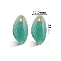 Pendentif elliptique en acier inoxydable et titane avec poudre de pierre naturelle et cristal turquoise pour bijoux DIY