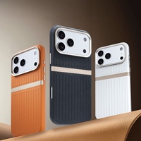 Coque de protection magnétique en alliage d'aluminium à rayures époxy XP1544 compatible avec iPhone 17 Pro Max, nouveau modèle S24 S22