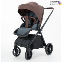 Poussette 3-en-1 pour bébé, siège réversible pliable, inclinaison à 3 positions, pliage en un clic, fabricant d'usine