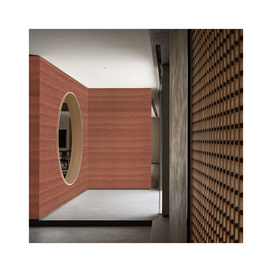 Panneaux de revêtement mural en pierre flexible en argile, panneaux de terre compactée MS, pierre flexible rouge 580*2400mm - Product Image 2