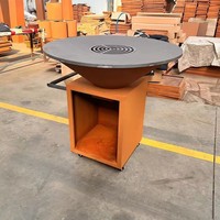 Barbecue extérieur en acier corten rouillé, fumoir, barbecue, vente