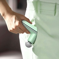 Mini-Muskelmassagepistole für Tiefengewebe mit 4 Massageköpfen, 4 Geschwindigkeitsstufen, Musikfunktion, tragbar, 2000mAh Akku