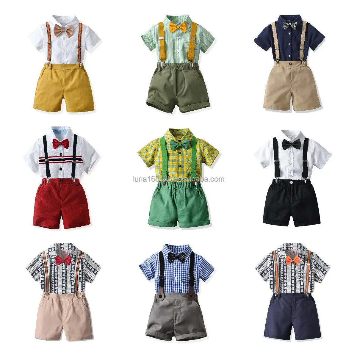Groothandel 2 Stks/set Zomer Jongenskleding Cartoon Print Revers Korte Mouw Shorts Pak Voor Baby Jongens Kleding Set