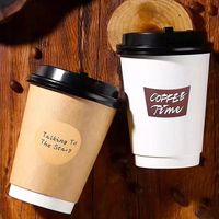 King Garden Offre Spéciale Biodégradable Double Paroi Enduit Papier Gobelets Jetables Couvercles Impression Flexographique pour Café Thé Boisson