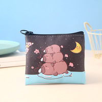 Dompet Kanvas Kartun Kapibara 2025 untuk Wanita dan Anak Perempuan dengan Kantong Ritsleting Penyimpanan Koin, Kunci, dan Earphone Sebagai Tempat Pensil