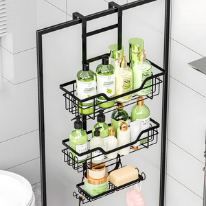 Étagère de rangement pour salle de bain sans perçage, organisateur suspendu à la porte, étagères à suspendre avec paniers pour toilettes, <span class=keywords><strong>douche</strong></span> et salle de bain - Product Image 2