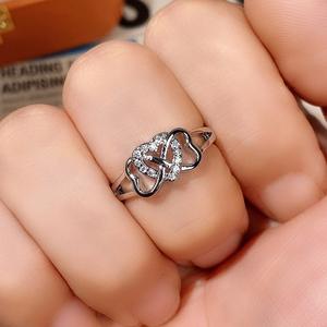 Wanita perak pernikahan dan janji cincin trendi tembaga perhiasan Band untuk dia - Product Image 3