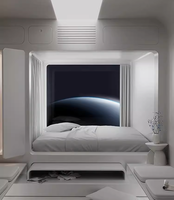 Maison préfabriquée de luxe à installation facile Maison préfabriquée à énergie solaire Maison à capsule spatiale mobile à vendre
