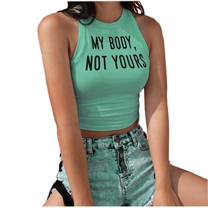 Di alta Qualità Su Misura Casuale di Yoga Palestra Sport Parti Superiori di Carro Armato Della Stampa Della Lettera Senza Maniche di <span class=keywords><strong>Fitness</strong></span> Carro Armato delle Donne Tops - Product Image 3