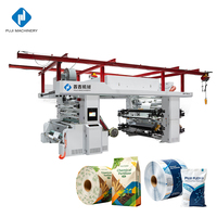 Machine d'impression flexographique automatique sans arbre à servomoteur, haute vitesse, multicolore, pour masques en tissu non tissé, type empilable