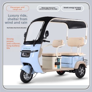 Nouveau Tricycle Électrique Tout-en-un avec Capote, Haute Puissance, Robuste, 3 Passagers, Charge Utile 300-400kg, 12V, 30Km/h, Vélo-Taxi Ouvert - Product Image 4