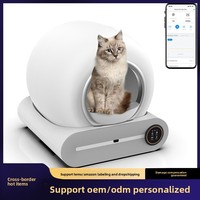 Bac à litière intelligent grande capacité pour chats, contrôle par application, autonettoyant, éliminateur d'odeurs ionique, entièrement fermé, en plastique ABS, pour plusieurs chats