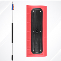 Balai-raclette télescopique en aluminium et plastique pour le nettoyage des fenêtres domestiques