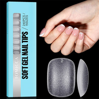 AILLSA OEM 240 Uds. 15 Tamaños Puntas de Uñas Cuadradas Extra Cortas Tipo Ataúd, Acabado Mate Completo, Cobertura Total, Puntas de Gel Suave para Diseño de Uñas en Salón