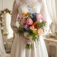 Bouquet de mariée en soie artificielle rose et violette, style coréen réaliste et romantique, fleurs artificielles pour mariage, décoration de la maison et du bureau, vente en gros