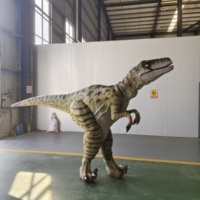 Costume de dinosaure Velociraptor marchant populaire Zigong CET, design de pattes cachées, léger, tailles personnalisées, pour parcs d'aventure et écoles
