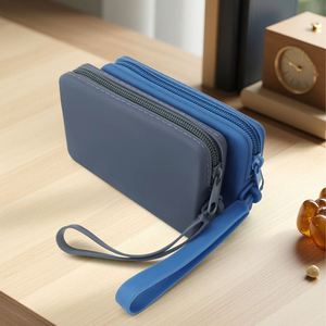 Silicone Storage Bag - Waterproof Portable <b>Makeup</b> <b>Case</b> with Zipper & Handle for Travel & Daily Use - Product Image 2