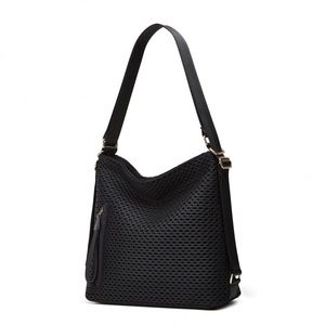 Sac fourre-tout grande capacité en PU couleur unie avec fermeture éclair et fermoir magnétique, style coréen, couleur contrastante, classique, passe-partout, deux anses - Product Image 1