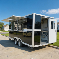 Remorque alimentaire remorquable en fibre de verre, aluminium et acier inoxydable, à double essieu tandem, compartiments isolés, résistante à la rouille, GPS, pour hot-dogs et bonbons