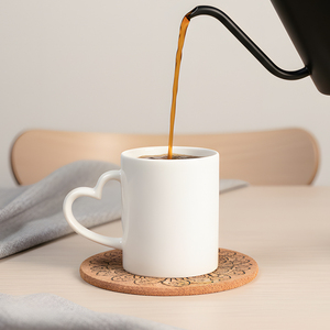 Mug en céramique de haute qualité de 11 oz avec poignée en forme de cœur, personnalisable avec la technologie de sublimation, non toxique, facile à laver et durable - Product Image 4