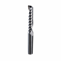 Fraise en spirale à une dent en carbure monobloc à coupe ascendante pour routeur CNC, pour la découpe d'acrylique et de bois, fraise en acier au tungstène