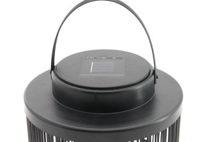 2023 fabbrica all'ingrosso tessitura a mano stile nordico moderno piccolo nero impermeabile plastica Rattan solare alimentato lanterna di candela all'aperto - Product Image 4