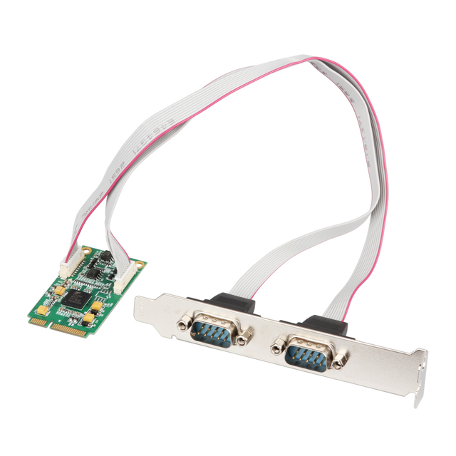 IOCREST Mini PCIe 2 Ports RS485 RS422 Serial Port Industrial I/O Controller Card DB9 COM EXAR XR17V352 Chip in Stock